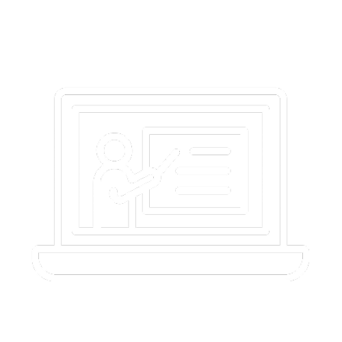 Online learning icon on black background