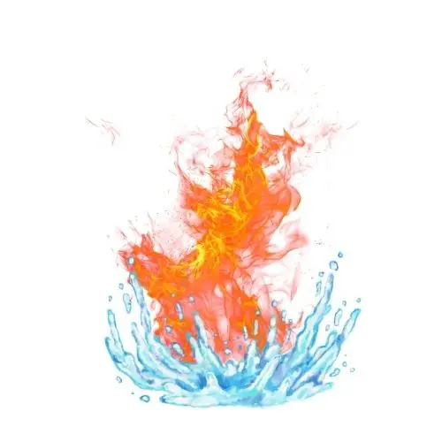 Elemental contrast: fire meets water