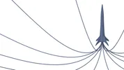 Stylized jet and airflow pattern