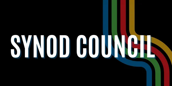 Synod Council logo with multicolored stripes