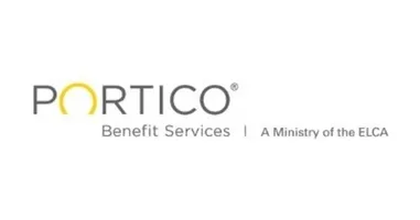 Portico branding with text