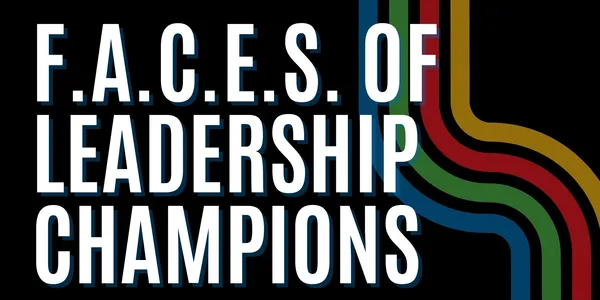 Colorful lines with leadership text