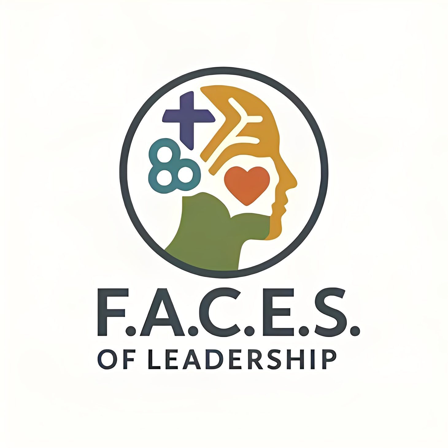 Abstract face with symbols and text