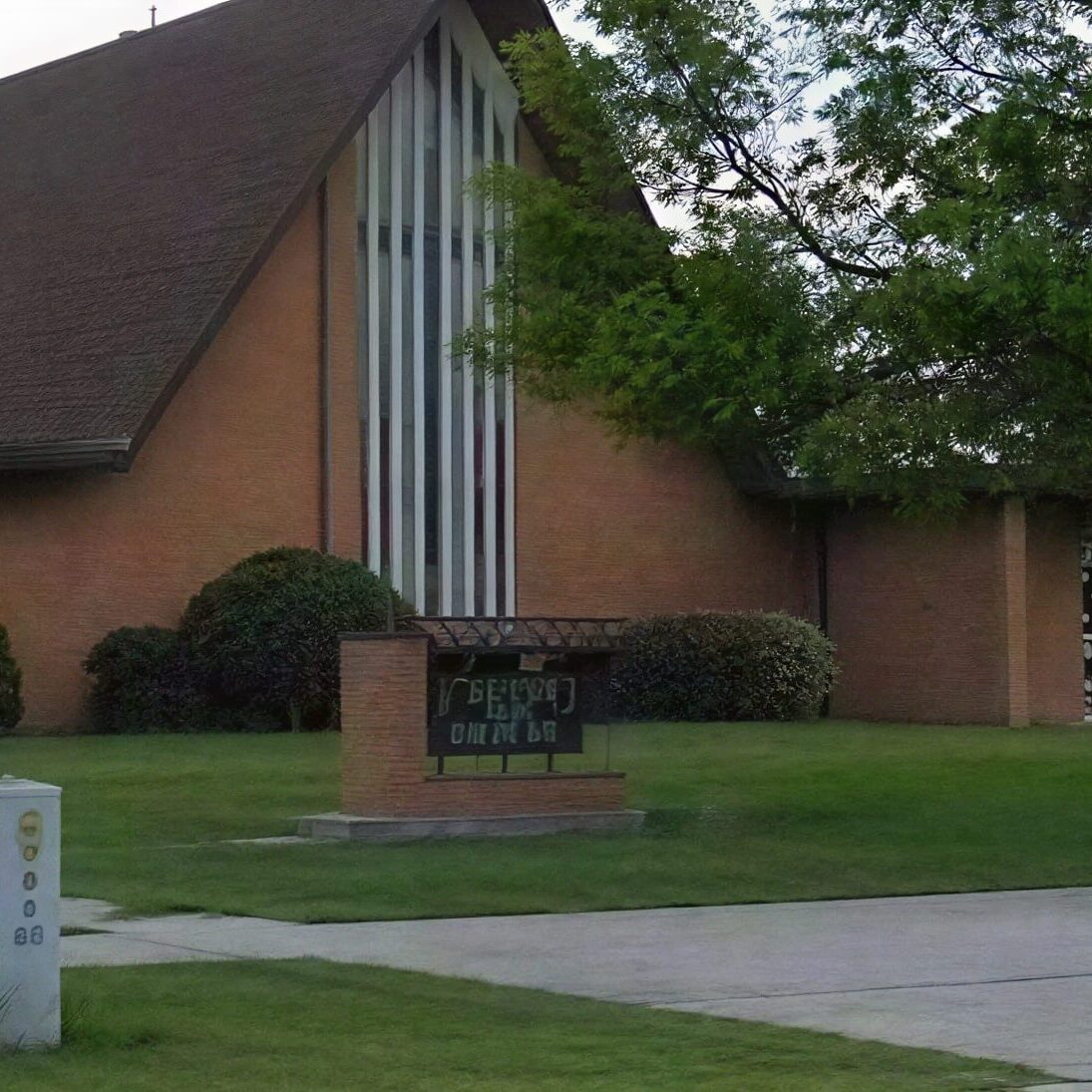 Traditional church building on a sunny day