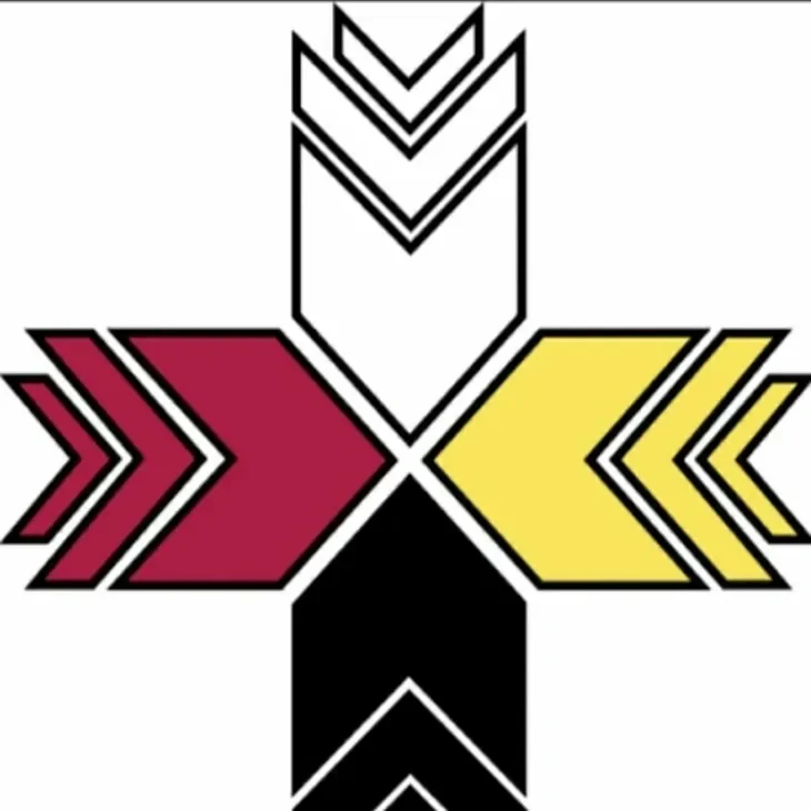 Geometric arrows in four colors